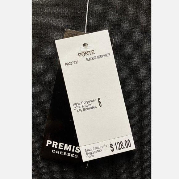 Premise Dresses Size 6 Black & White Bodycon Knit Wiggle Stretch Colorblock NWT - Picture 4 of 12